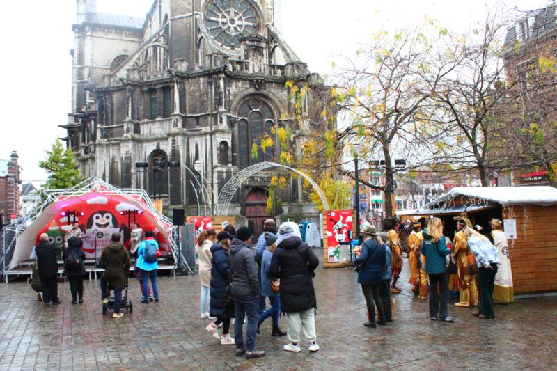 Christmas stalls square Black Tower Brussels