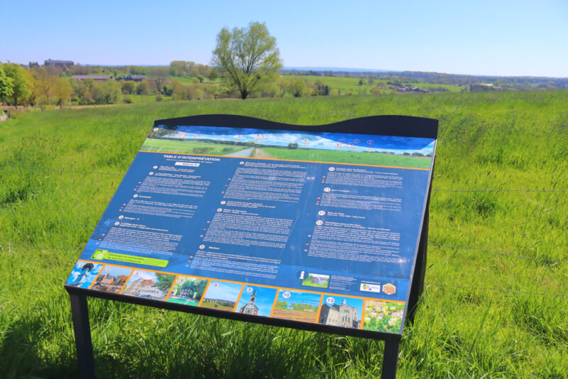 Informatiepaneel Belle Vue Plombières wandeling zinkviooltjes en daslook